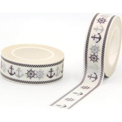 New Arrival 1PC 15MM*10M Sailing Ship Series Washi Tape Wide Sticky Adhesive Tape Scrapbooking Album DIY Decorative Paper Tape
