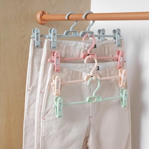 Plastic Trouser Hanger Trouser Clip Hanger Adjustable Stacking Skirt Clip Hanger Organizer Baby Hangers Space Saver Organizer