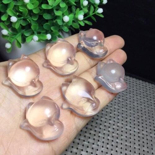 Natural white crystal fox pendant white crystal big head fox necklace pendant fashion jewelry gift 28-38mm