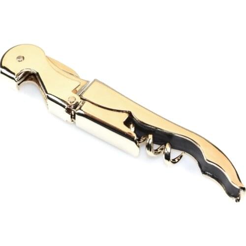 Gold Plated Corkscrew Double Hinge Waiters Wine Key Bottle Opener Party Bottle Opener MU8669