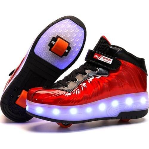 Heelies 2020 Glowing Sneakers Kids Roller Skate Shoes Children Led Colorful Light up Shoes Girl Boy Sneakers with Wheels Heelies