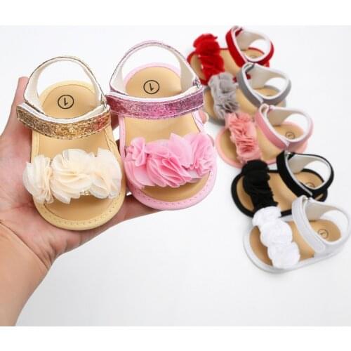Baby Girl Sandals 6-color Lace Infant Summer Princess Cotton Soft Anti-slip Sole Light Weight Newborn Toddler Girl Shoes