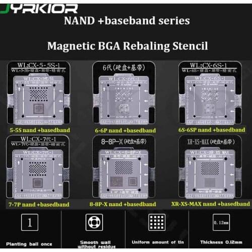 WL Planting Tin Template Soldering Net For iPhone 5/6/7/8/X/XS MAX/11 Pro MAX Hard Disk NAND Baseband IC Chip BGA Stencil