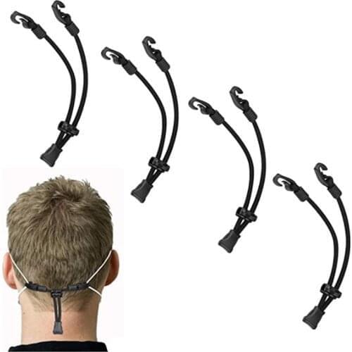 1/2/4Pcs Mask Extender Anti-tightening Ear Protector Holder Mask Ear Rope Extenders Adjustment Buckle Black