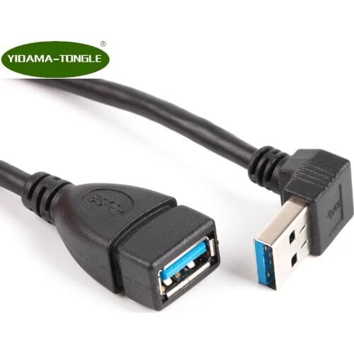 Up angled USB3.0 Male to female USB Adapter Cable Black USB 3.0 Type A Male to FeMale Connector extension cable for Computer