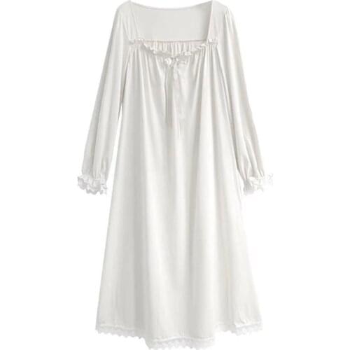 AECU Womens Nightgowns Sleepshirts Ruffle M-3XL Plue Size Ladies Lingerie Nightdress Lounge Soft Thin Female Underwear