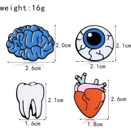 1pcs/4pcs Cartoon Organ Icons on The Pin Kawaii Icon Badge on Backpack Badges for Clothing Metal Badges CP1638