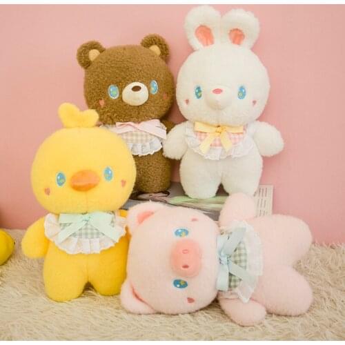 26cm Cute Cartoon Chicken Rabbit Bear Pig Plush Toys Stuffed Lovely Animals Pillow Doll For Girls Kids Friends Birthday Gifts
