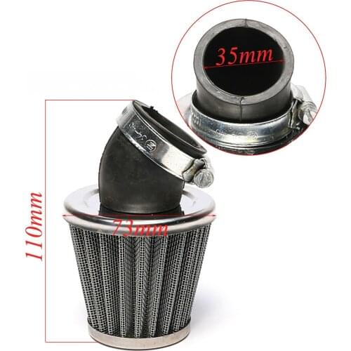 35mm Chrome Angled Motorcycle Pod Air Filters for ATV Quad Pit Dirt Bike Buggy
