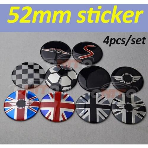4pcs Good Quality Epoxy Car Decoration Decal Lbel Sticker 52mm 5.2cm for Mini R50 R52 R55 R56 R57 R58 R59 R60 R61 F55 F56