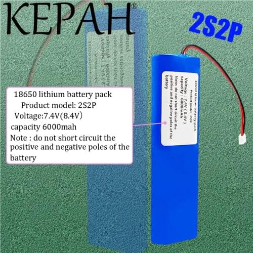 7.4v 18650-2S2P 6000mah lithium battery pack li-ion rechargeable battery 18650