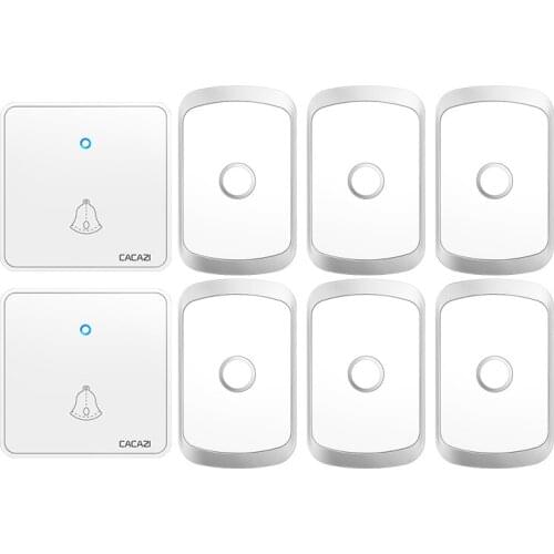 CACAZI Home Wireless Doorbell 300M Remote CR2032 Battery Waterproof US EU UK AU Plug Smart House Ringbell Wireless Call 220V
