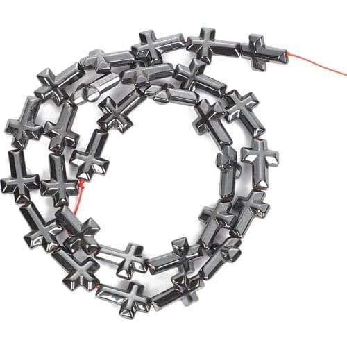 6-14mm Cross Shape Black Hematite Stone Natural Stone Beads For Jewelry Making DIY Loose Space Beads Necklace Bracelet Handmade