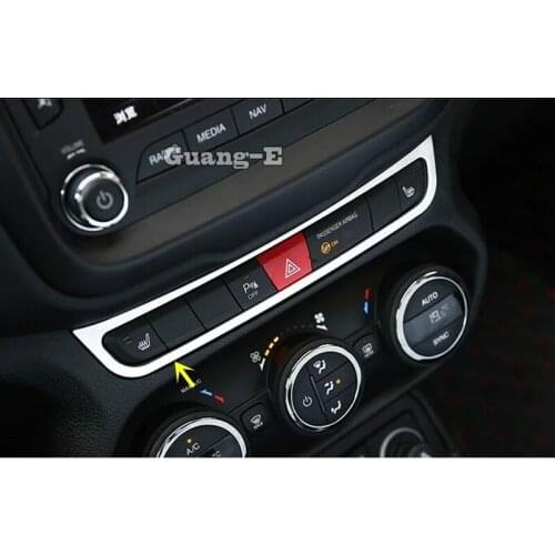 For Jeep Renegade 2016 2017 2018 2019 2020 Car ABS Chrome Parking Warning Light Outlet Conditioning Vent Air Trim Frame Lamp