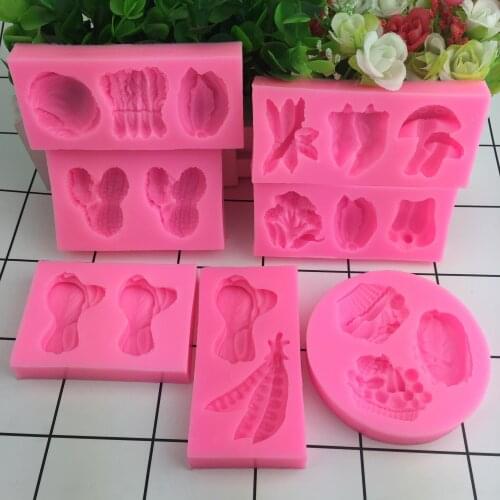 Eco-friendly Vegetables 3d Silicone Molds Fondant Cake Molds Sugarcraft Cake Decorating Tools Chocolate Candy Moulds