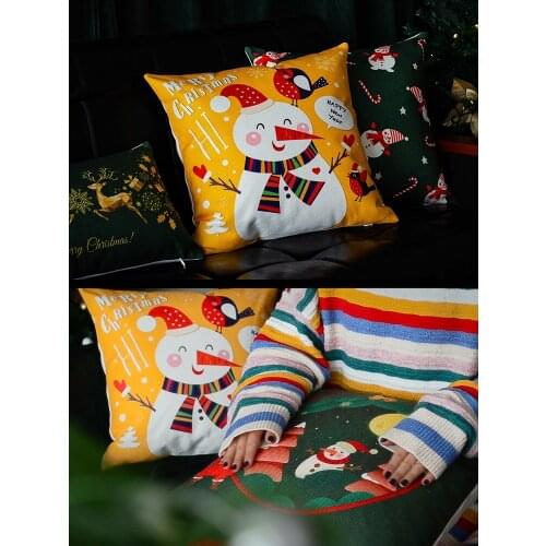 Customized Christmas sofa pillow cushion backrest ins Christmas decoration pillowcase waist pillow American New Year gift pillow