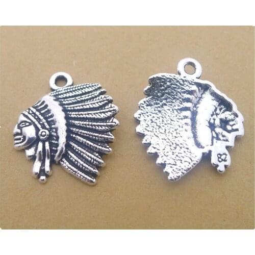 100Pcs/lot Indian Charms 18x21MM Metal Indian Charms for Jewelry Making