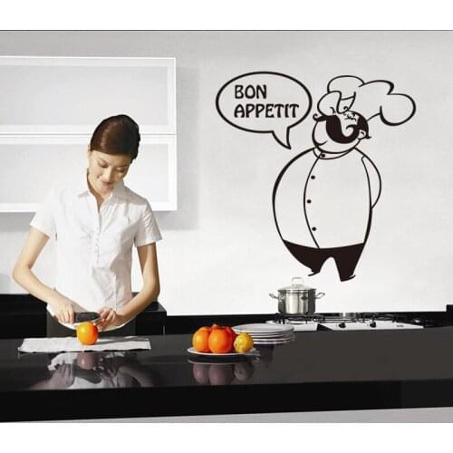 Interesting vinyl wall stickers please eat pattern stickers mural kitchen living room home decoration house decoration DD0311