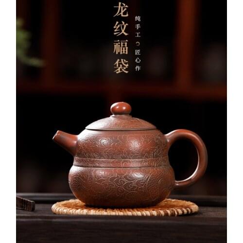 Chinese Traditional Ceramic Teapot Pure Handcraft Beautiful Appearance Household Pu'er Oolong Tea Set High Grade Clay Kettle