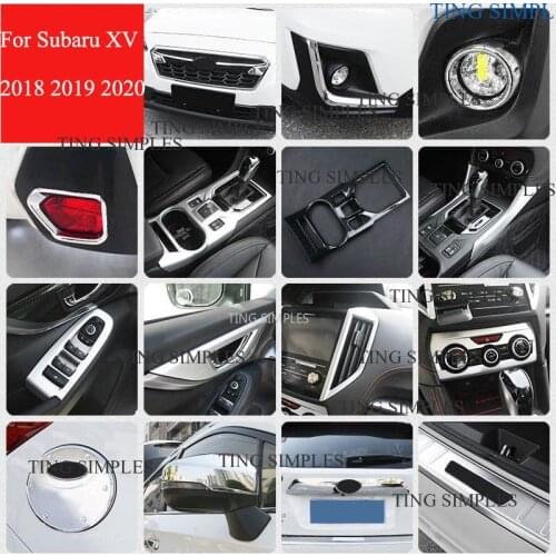 Matte Accessories For Subaru XV Crosstrek 2018 2019 2020 ABS chrome Head Lamps Button / Middle Air AC Outlet Vent Cover Kit Trim