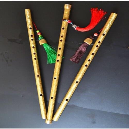 Brass Metal Flute Dizi C/D/E Key Transverse Flute Professional Metal Flautas Self-defense Weapon Metal Flute Dizi music flute