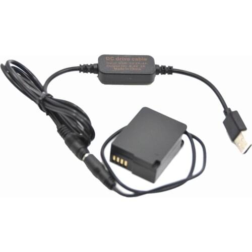 Mobile power bank usb cable+DMW-DCC8 BLC12E dummy battery for lumix DMC GH2 GH2K GH2S G81 G85 FZ1000 FZ2000 FZ300 FZ200 G6 G7 G5