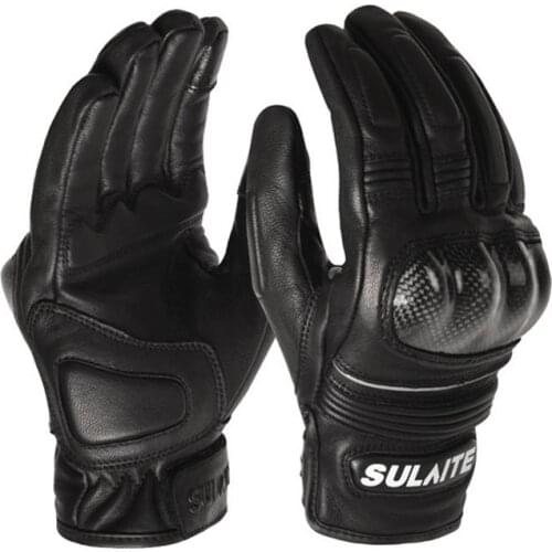 Motorcycle Sheepskin Full Finger Gloves Riding Carbon Fiber Breathable Gloves Winter Motocross Gloves Protective Gears