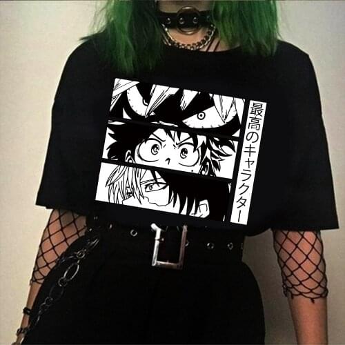 My Hero Academia Printed Short Sleeved Shirt Women T Shirt Anime Boku No Hero Academia T Shirt Harajuku