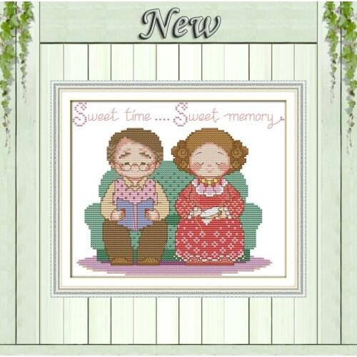 Live together till old and grey love painting counted print on canvas DMC 11CT 14CT kits Cross Stitch embroidery needlework Sets