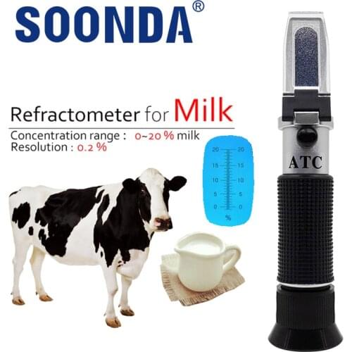 Original 0-20% Milk Tester Refractometer Hydrometer For Pure Milk Protein Concentration Meter Detector Measure Milk Protein Tool
