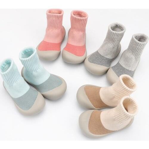 0-2 years old Baby Crib Shoes Unisex Thicken Baby Socks Shoes Toddler First Walkers Boy Girl Toddler Shoes Soft Rubber Shoes