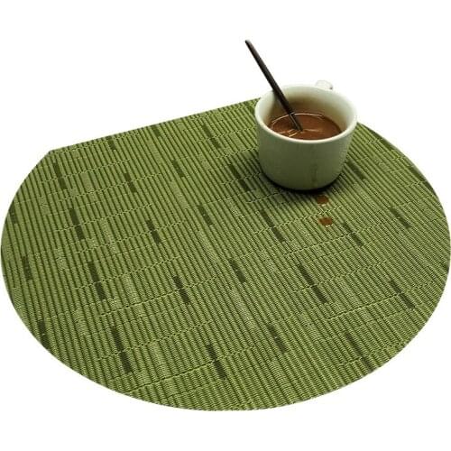 30x35cm Home Decor Semicircular Vinyl Table Mat Stain Resistant Coaster Pads Washable Japanese Korean Textilene Table Placemats