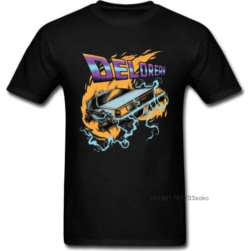 Awesome T-shirt Men T Shirt Back To The Future Time-traveling Delorean Tshirt 80s Cool Marty Streetwear Cotton Top Tee Oversized
