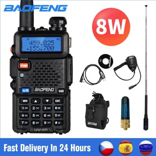 Baofeng UV 5R Walkie Talkie 10km Real 8W Two-way Radio UV-5R Portable Ham Radio UV5R Walkie-talkie FM Transceiver Amateur Radio
