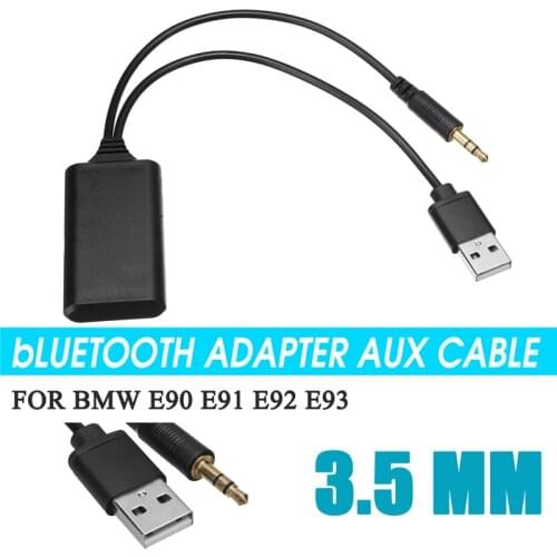 3.5MM Jack Plug Adapter Car 12V Bluetooth-compatible Module Adapter Wireless Radio Stereo AUX-IN Aux USB Wire Cable For BMW E90