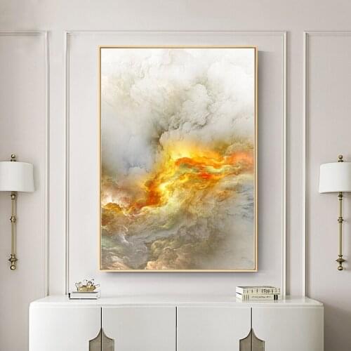 Nordic Yellow Clound Wall Art Canvas Prints Abstract Posters And Prints Modern Canvas Paintings For Bed Room Wall Cuadros Art