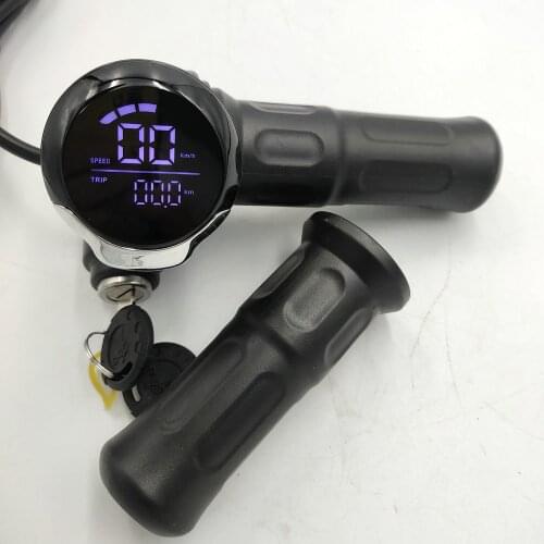 Speedometer rolling grips throttle accelerator with lcd display&lock 24v36v48v60v electric scooter bicycle MTB tricycle part