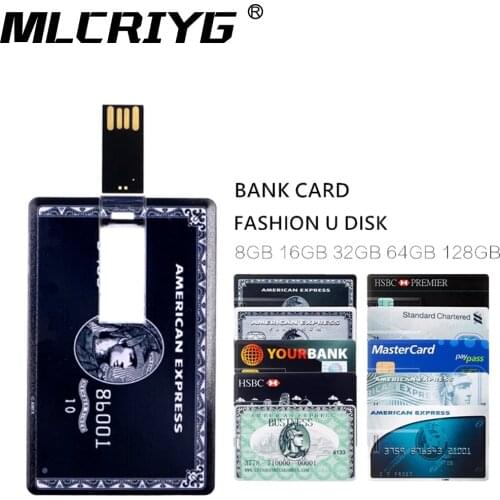 Super Slim Card Pen Drive 128GB 64GB Bank Credit Card Pendrive 16GB 8GB Cle USB Flash Drive 32GB Memory Stick Flash USB 2.0 Key