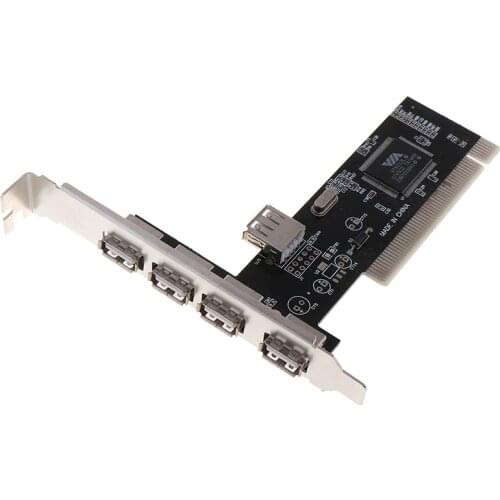 USB 2.0 4 Port 480Mbps High Speed VIA HUB PCI Controller Card Adapter PCI Cards