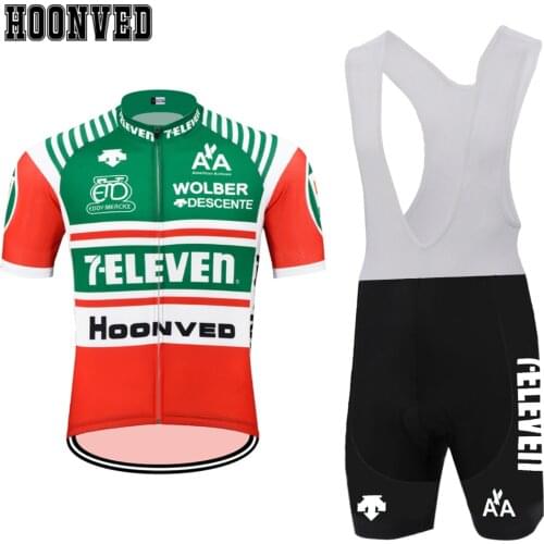 Tour de Spain Man 7-ELEVENR etro cycling Jersey Short sleeve set summer Triathlon Bib Shorts 9D Gel Pad Road ciclismo hombre