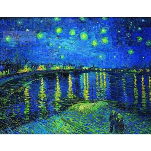 Vincent Van Gogh Night Stars Art 5D DIY Diamond painting Cross stitch Full Square Diamond embroidery Round Diamond mosaic WG490