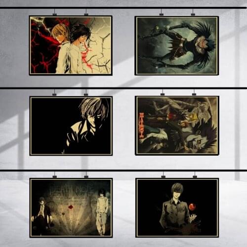 Vintage Death Note Anime Cartoon retro posters home decor kraft wall paper High Quality Painting wall stickers