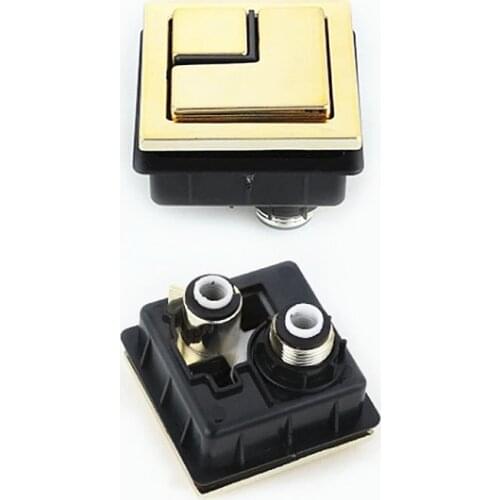 Outer top 58X58mm Gold color Square Toilet dual push button,Suitable for toilet water tank ceramic cover hole 45-56mm,J18262