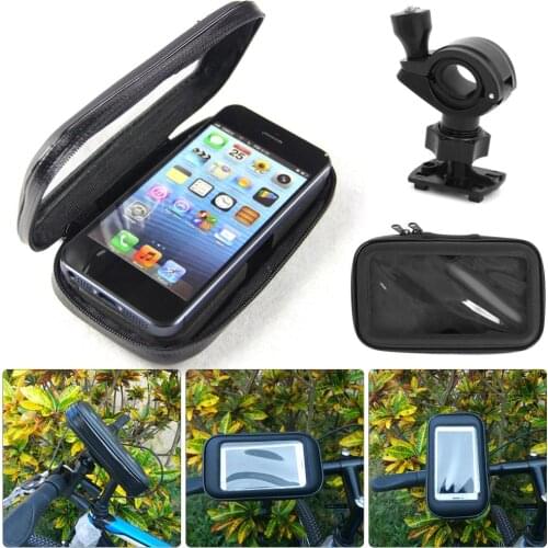 Water-resistant Mobile Phone Holders Stands Bike Bicycle Handlebar Waterproof Touch Screen Mobile Phone Holder Pouch Bag