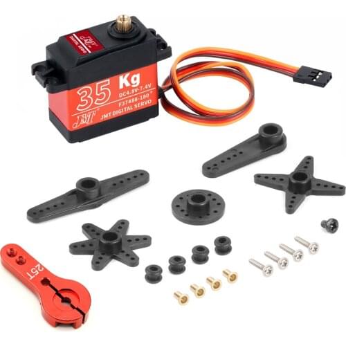 JMT Waterproof 35kg Large Torque Coreless Servo 180 270 360 Degree Digital Aluminium Metal Gears with 25T Metal Arm for RC Car