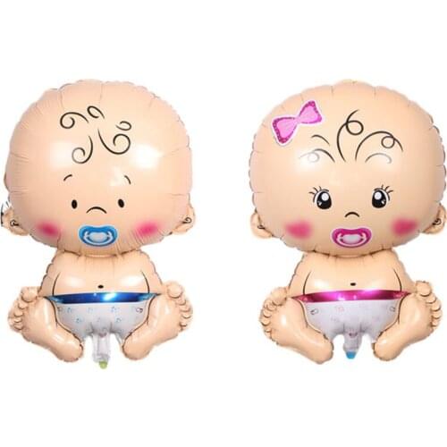 1 Year Old Girl Boy Baby Bottle Aluminum Foil Balloons Blue Pink Baby Shwer Ball Decor Latex Balloon Party Birthday Decoration