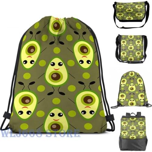 Funny graphic print shoulder Bags women Cute Avocado Single shoulder backpack travel for men Gym Bag