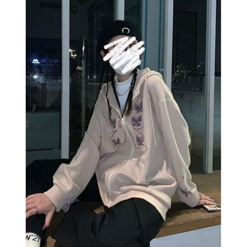 2021 Spring Autumn O-Neck Zipper Women Korean Loose Clothes oversized Sweatshirt Vintage Oversized Harajuku Korean Hoodie