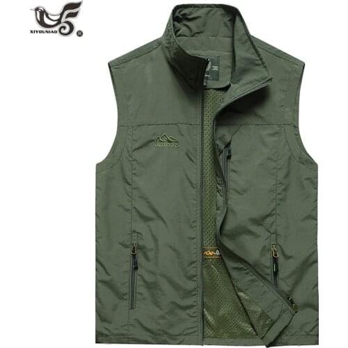 Summer Mesh Vest Men Thin Breathable Multi Pocket Classic Waistcoat Male Photographer Sleeveless Climbing Hiking fishing Jackets