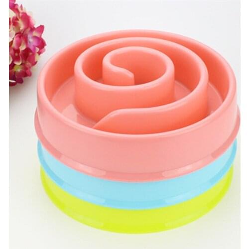 Pet Dog Cat Interactive Slow Food Bowl 1Pc Anti Slip Gulp Feeder Healthy Bloat Dish For Pet Feeding Tools